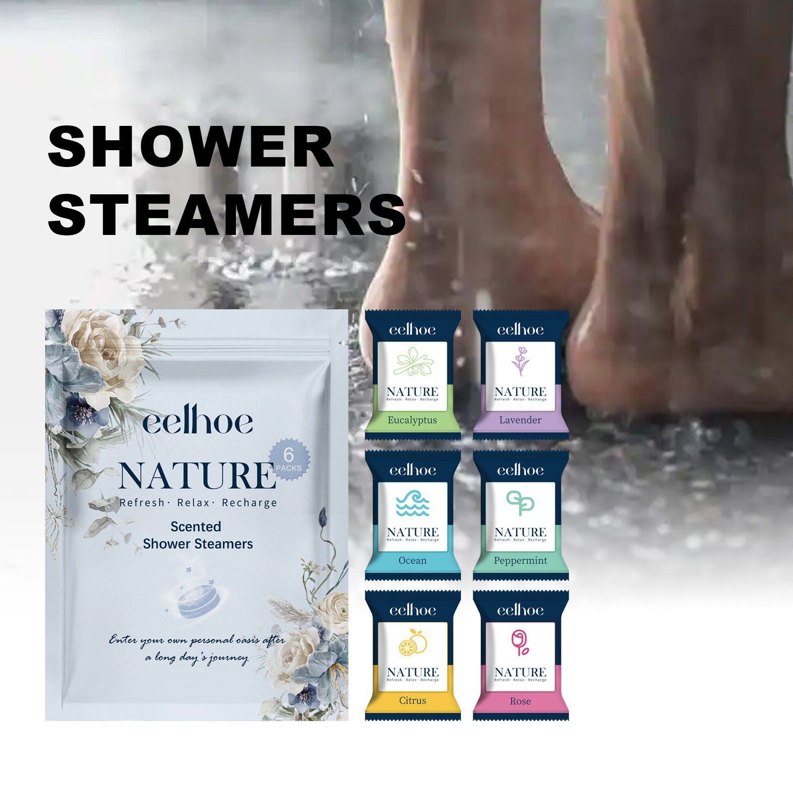 Shower Steamer Tablet - EELHOE เม็ดฟู่อาบน้ำ บำรุงผิว ทำความสะอาด ขจัดกลิ่น ผ่อนคลาย